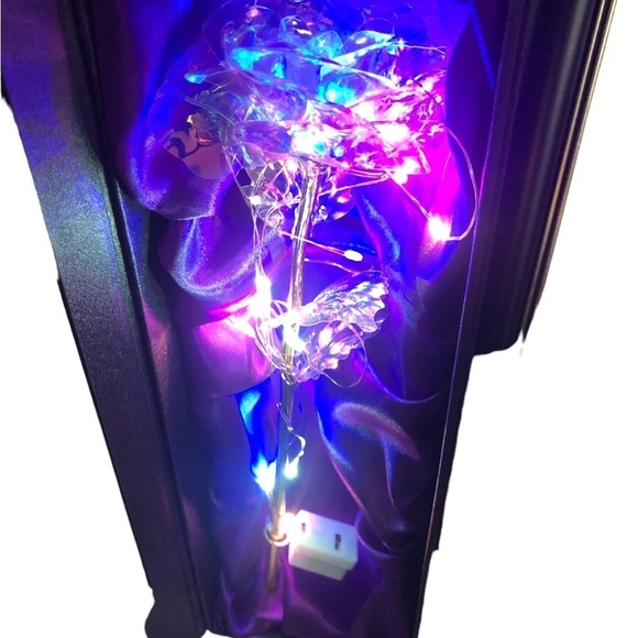 Galaxy Rose Love Forever Light Up 4 Mode Flashing Light Birthday Anniv. Keepsake - Picture 3 of 7